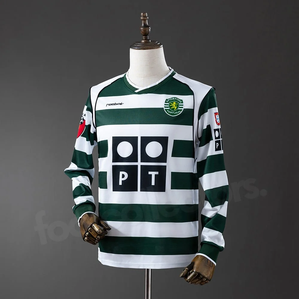 Maillot Sporting Lisbonne Domicile 2001-2003 Manches Longues
