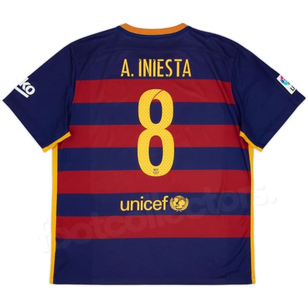 Maillot Barca Domicile 2015-2016 Iniesta