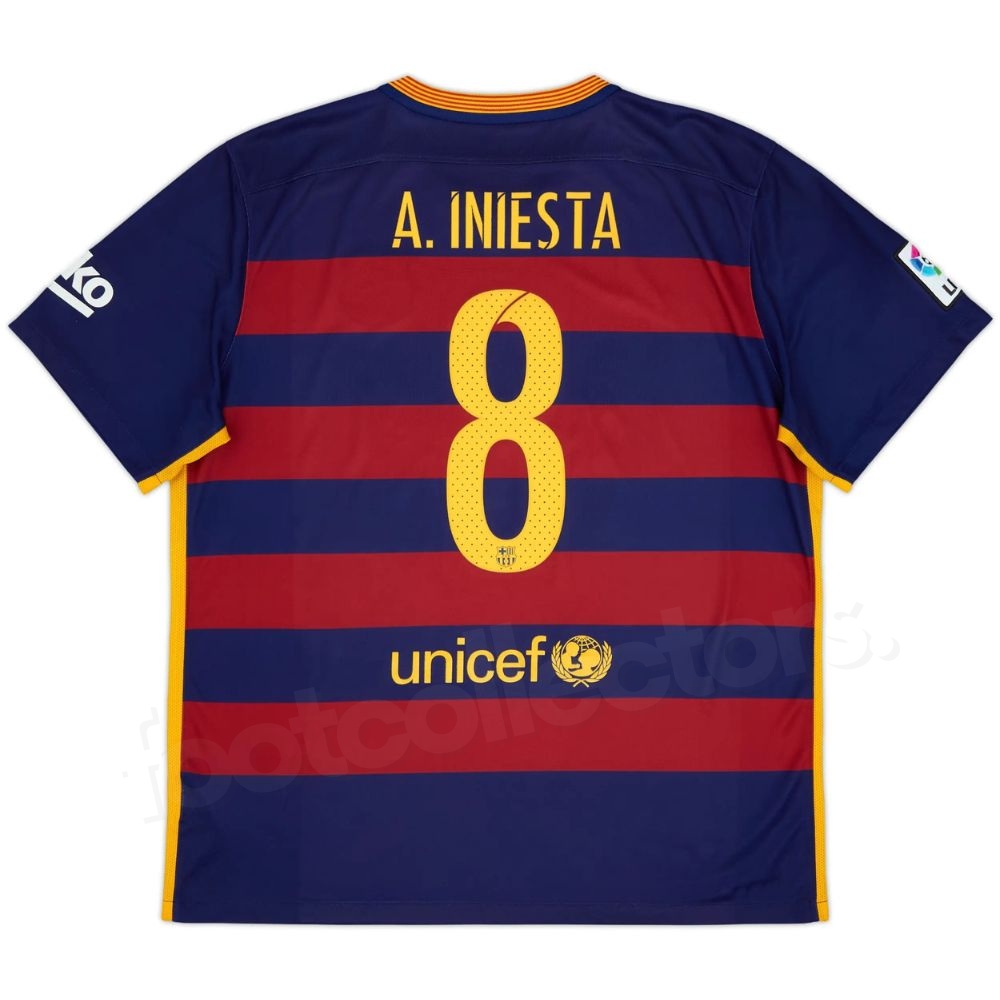 Maillot Barca Domicile 2015-2016 Iniesta