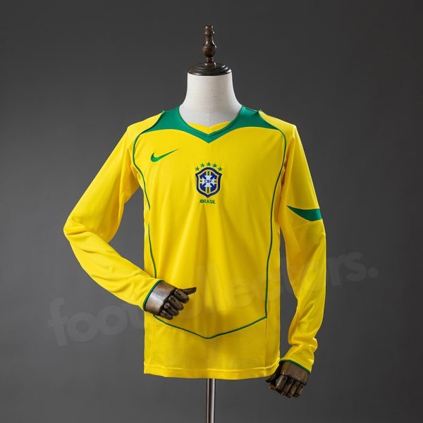 Maillot Bresil Domicile 2004 Manches Longues