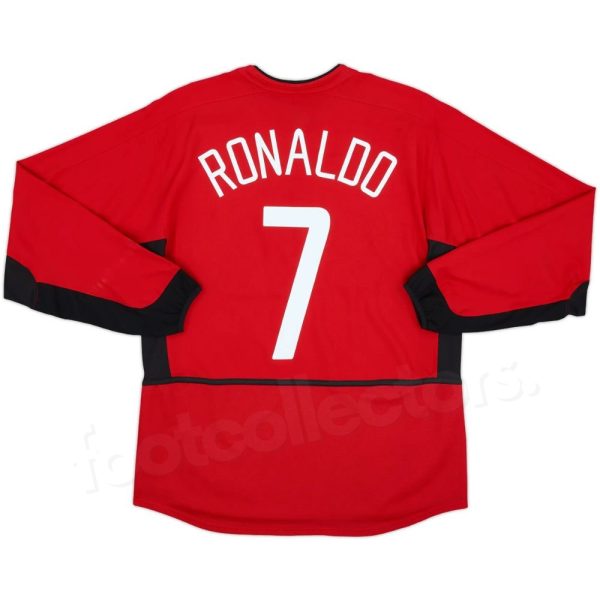 Maillot Manchester United Domicile 2002-2004 Ronaldo Manches Longues