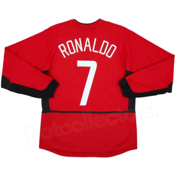 Maillot Manchester United Domicile 2002-2004 Ronaldo Manches Longues