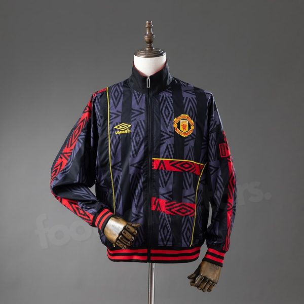 Veste Survetement Manchester United 1992-1994 Noir Rouge
