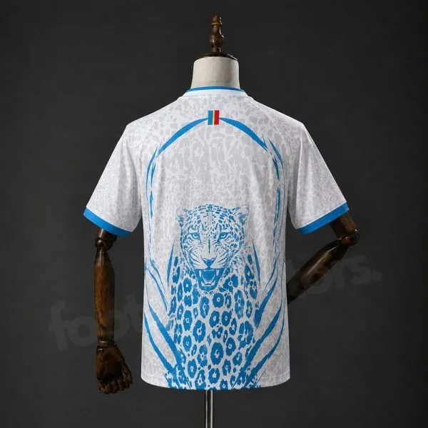 Maillot Congo RDC Exterieur 2026 2027 Blanc Léopard