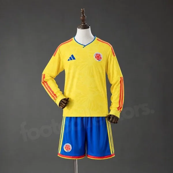 Colombia 2026/2027 Home Jersey for Kids - Long Sleeves