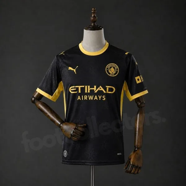 Maillot Manchester City Exterieur 2026-2027 Noir Jaune